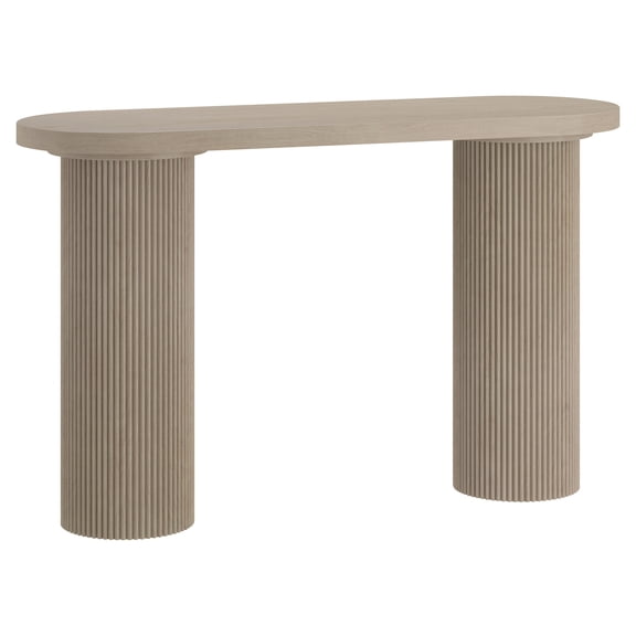 Evelyn&Zoe Modern/Contemporary 55" Wide Alder White Console Table