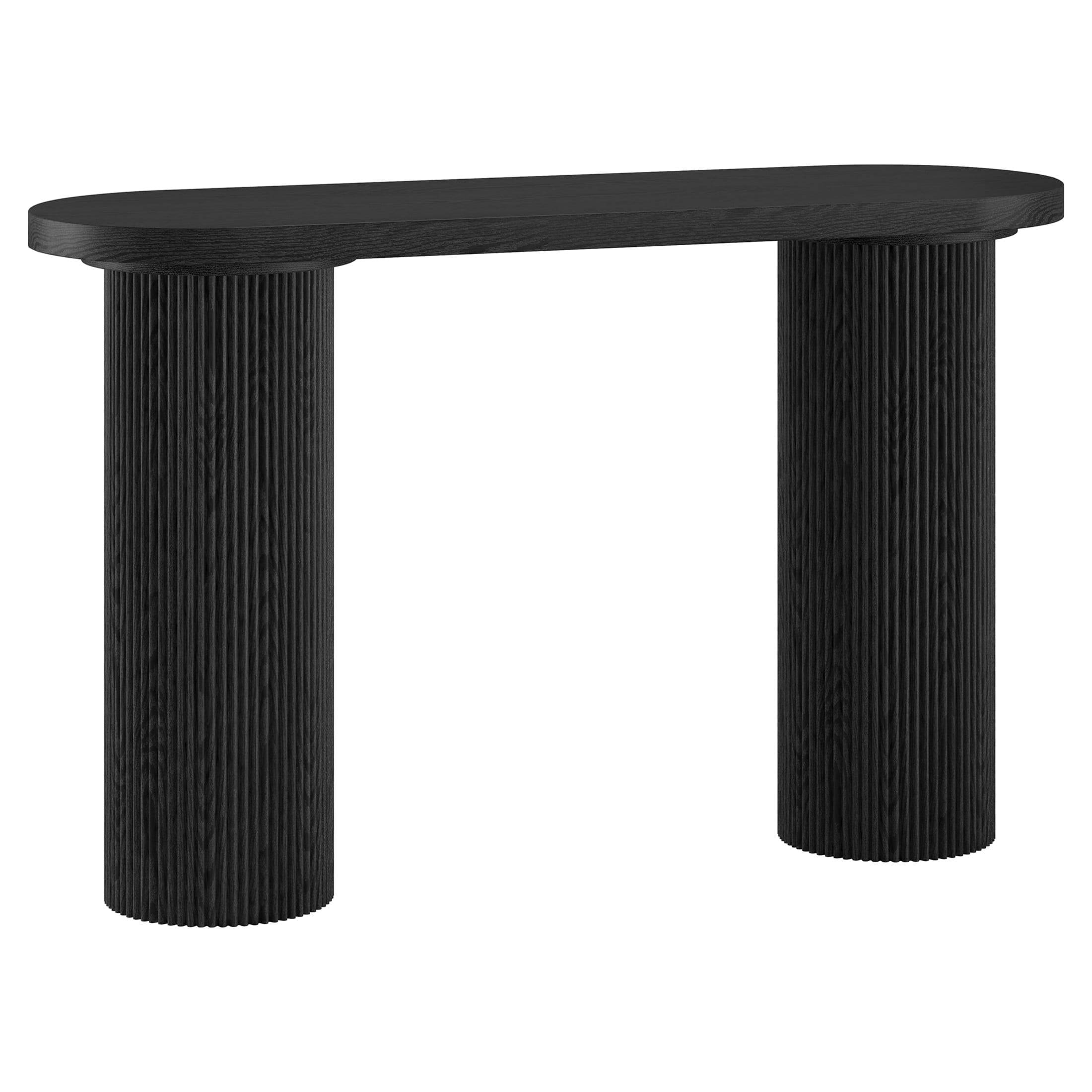 Evelyn&Zoe Modern/Contemporary 55" Wide Black Grain Console Table