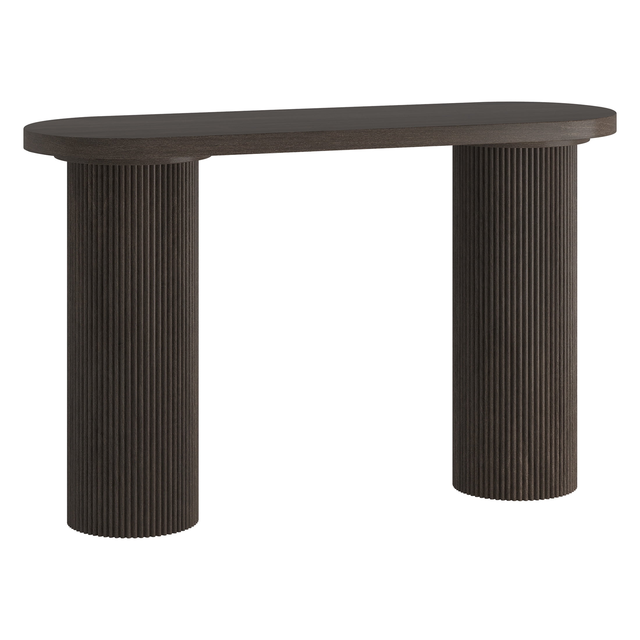 Evelyn&Zoe Modern/Contemporary 55" Wide Brown Oak Console Table