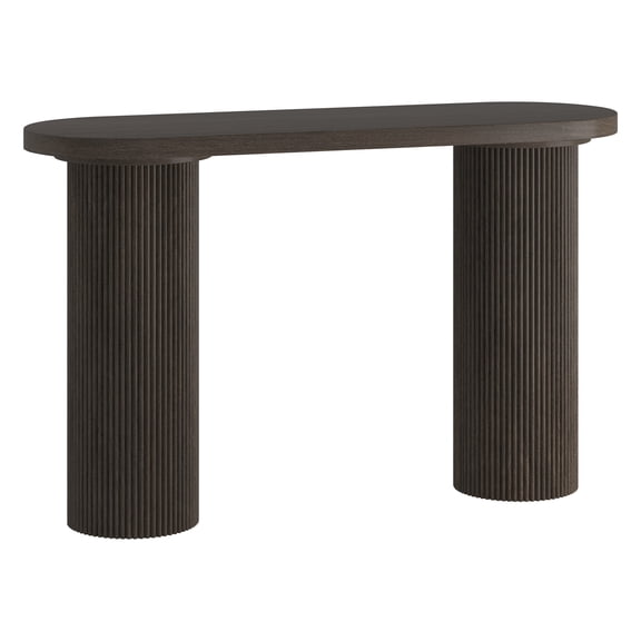 Evelyn&Zoe Modern/Contemporary 55" Wide Brown Oak Console Table