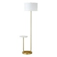 thumbnail image 1 of Evelyn&Zoe Jacinta 65.75" Modern Metal and Marble Floor Lamp with White Drum Fabric Shade, 1 of 7