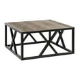 thumbnail image 1 of Evelyn&Zoe Jedrek 35" Wide Square Coffee Table, Blackened Bronze/Gray Oak, 1 of 11