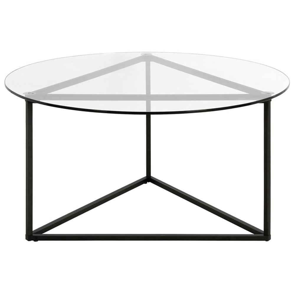 Blackened Bronze Round Glass Cocktail Table