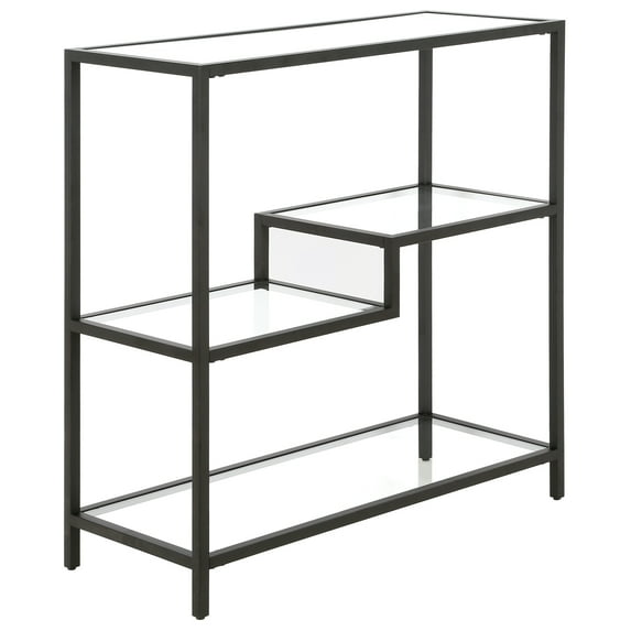 Evelyn&Zoe Johann 36" Tall Rectangular Bookcase, Blackened Bronze