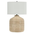 thumbnail image 1 of Evelyn&Zoe Jolina 27" Tall Oversized/Rattan Table Lamp with Fabric Shade in Natural Rattan/White, 1 of 8