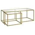 thumbnail image 1 of Evelyn&Zoe Kennedy Rectangular Nested Coffee Table, Brass, 1 of 10