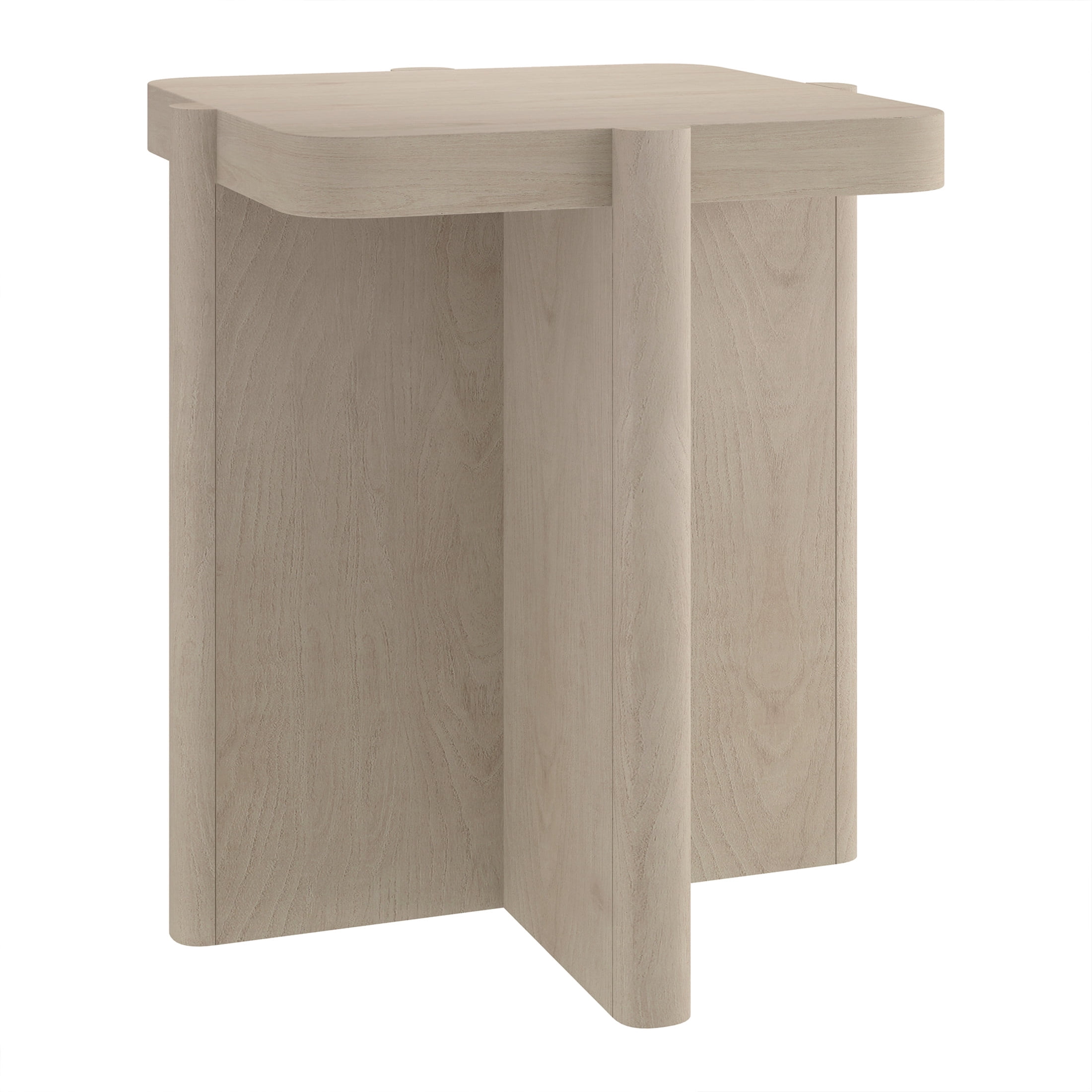 Evelyn&Zoe Modern/Contemporary 20" Wide Alder White Side Table