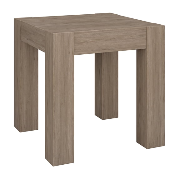Evelyn&Zoe Langston 22" Wide Square Side Table, Antiqued Gray Oak