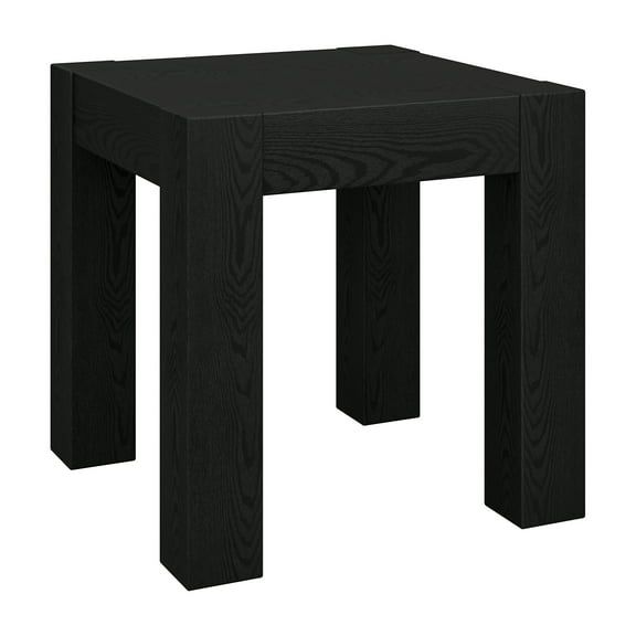 Evelyn&Zoe Langston 22" Wide Square Side Table, Black Grain