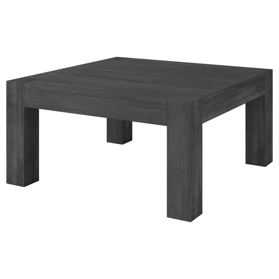 Evelyn&Zoe Langston 34" Wide Square Coffee Table, Charcoal Gray
