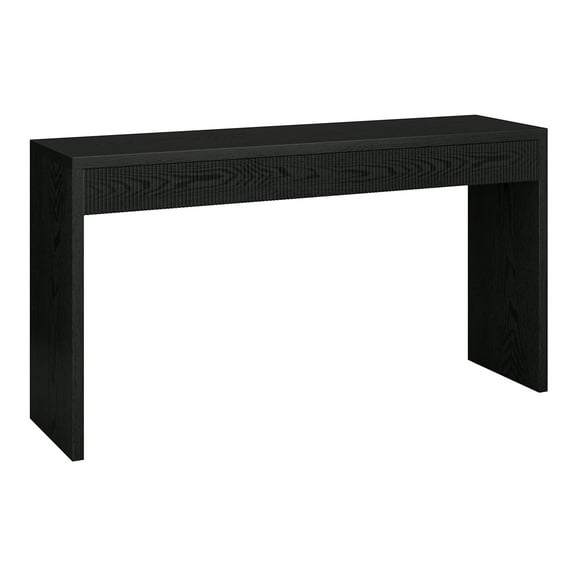 Evelyn&Zoe Lawrence 55" Wide Rectangular Console Table, Black Grain