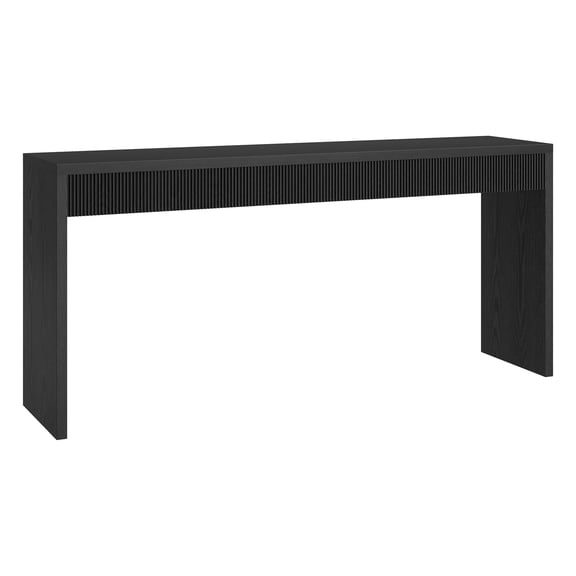 Evelyn&Zoe Modern/Contemporary 64" Wide Black Grain Console Table