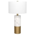 thumbnail image 1 of Evelyn&Zoe Liana 24" Tall Table Lamp with Fabric Shade, Marble/Brass/White, 1 of 6