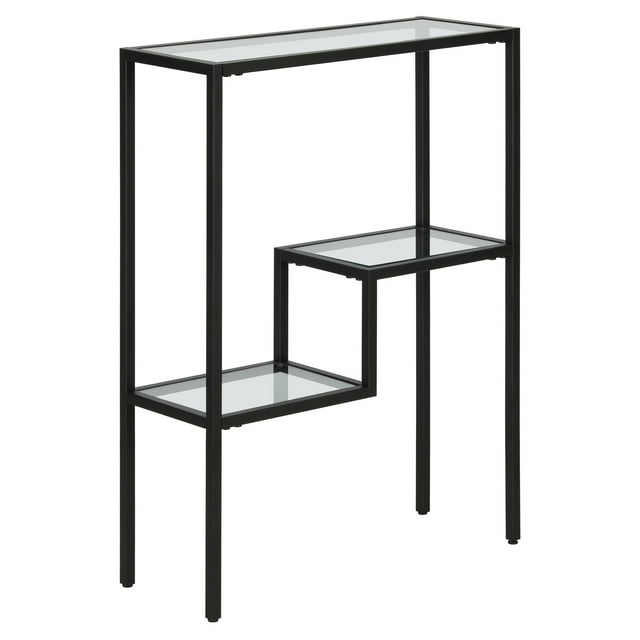 Evelyn&Zoe Lovett 22" Wide Rectangular Console Table, Blackened Bronze