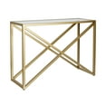 thumbnail image 1 of Evelyn&Zoe Lovett 42" Wide Rectangular Console Table, Brass, 1 of 8