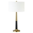 thumbnail image 1 of Evelyn&Zoe Lyon 29.75" Tall Two-Tone Table Lamp with Fabric Shade, Brass/Matte Black/White, 1 of 5