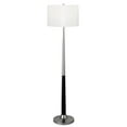 thumbnail image 1 of Evelyn&Zoe Lyon Two-Tone Floor Lamp with Fabric Shade in Brushed Nickel/Matte Black/White, 1 of 8