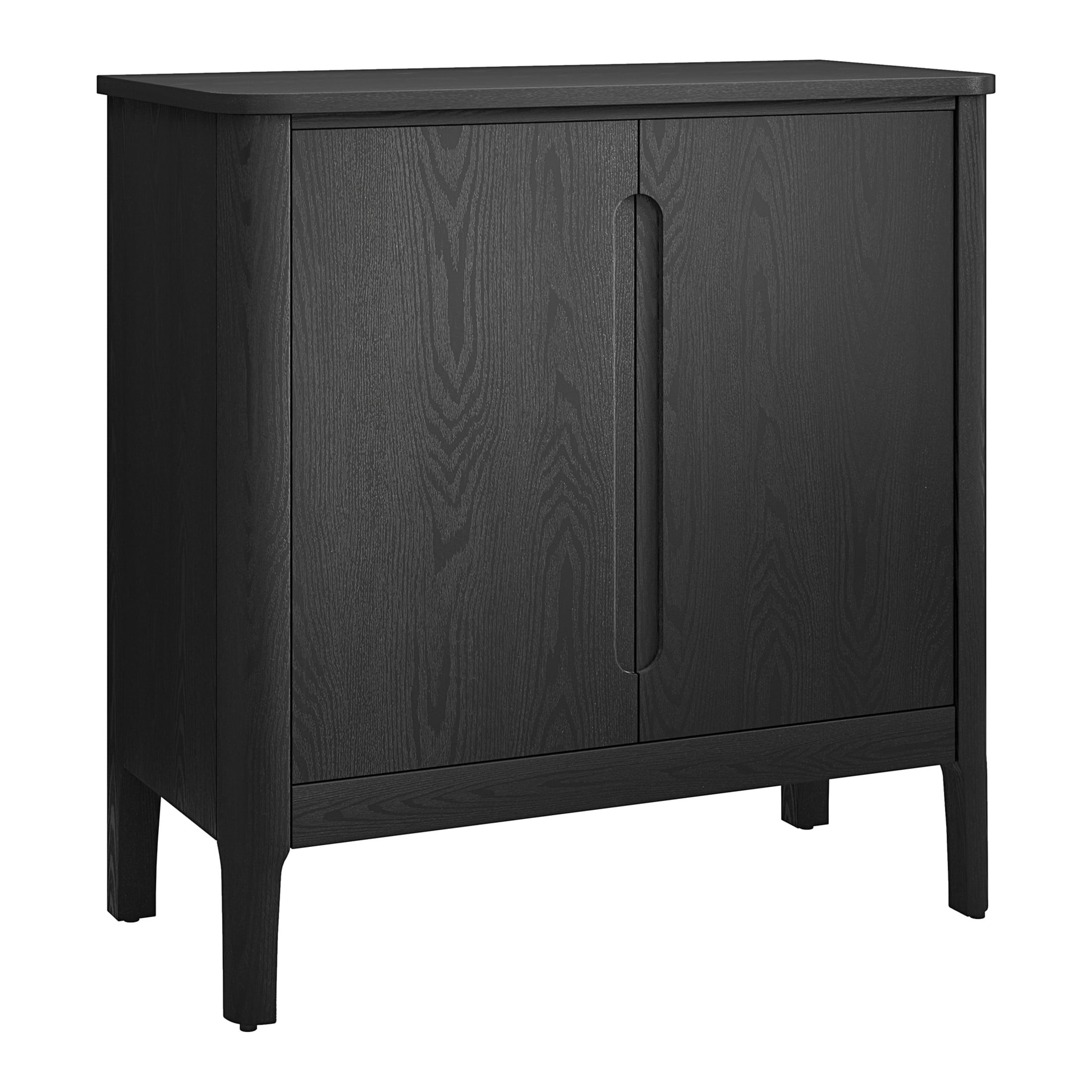 Evelyn&Zoe Modern/Contemporary 32" Wide Black Veneer Accent Cabinet