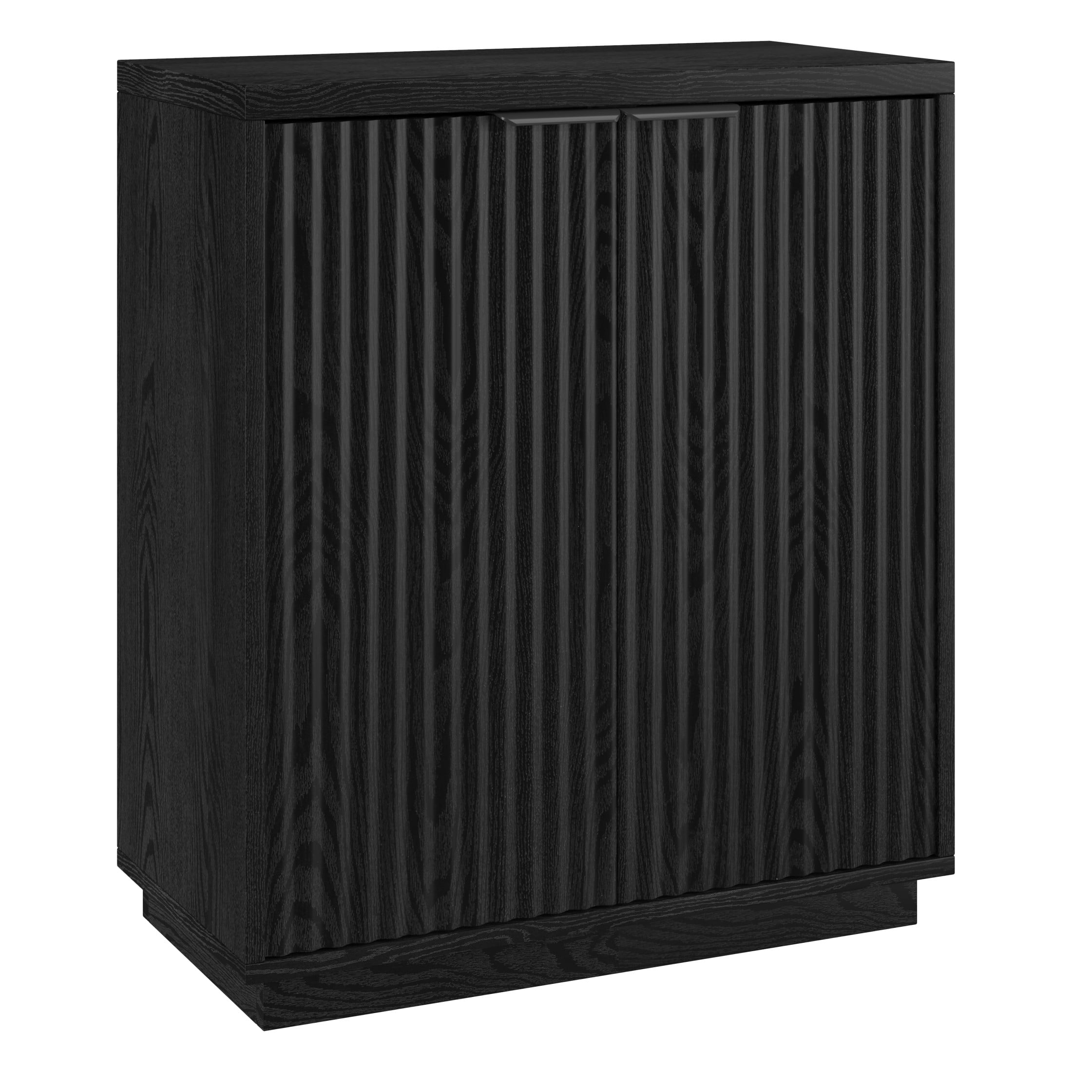 Evelyn&Zoe Modern/Contemporary 28" Wide Black Grain Accent Cabinet