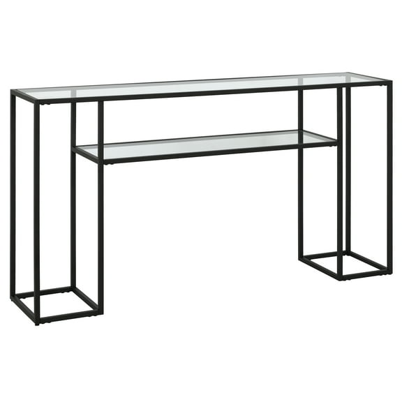 Evelyn&Zoe Marilyn 55" Wide Rectangular Console Table, Blackened Bronze