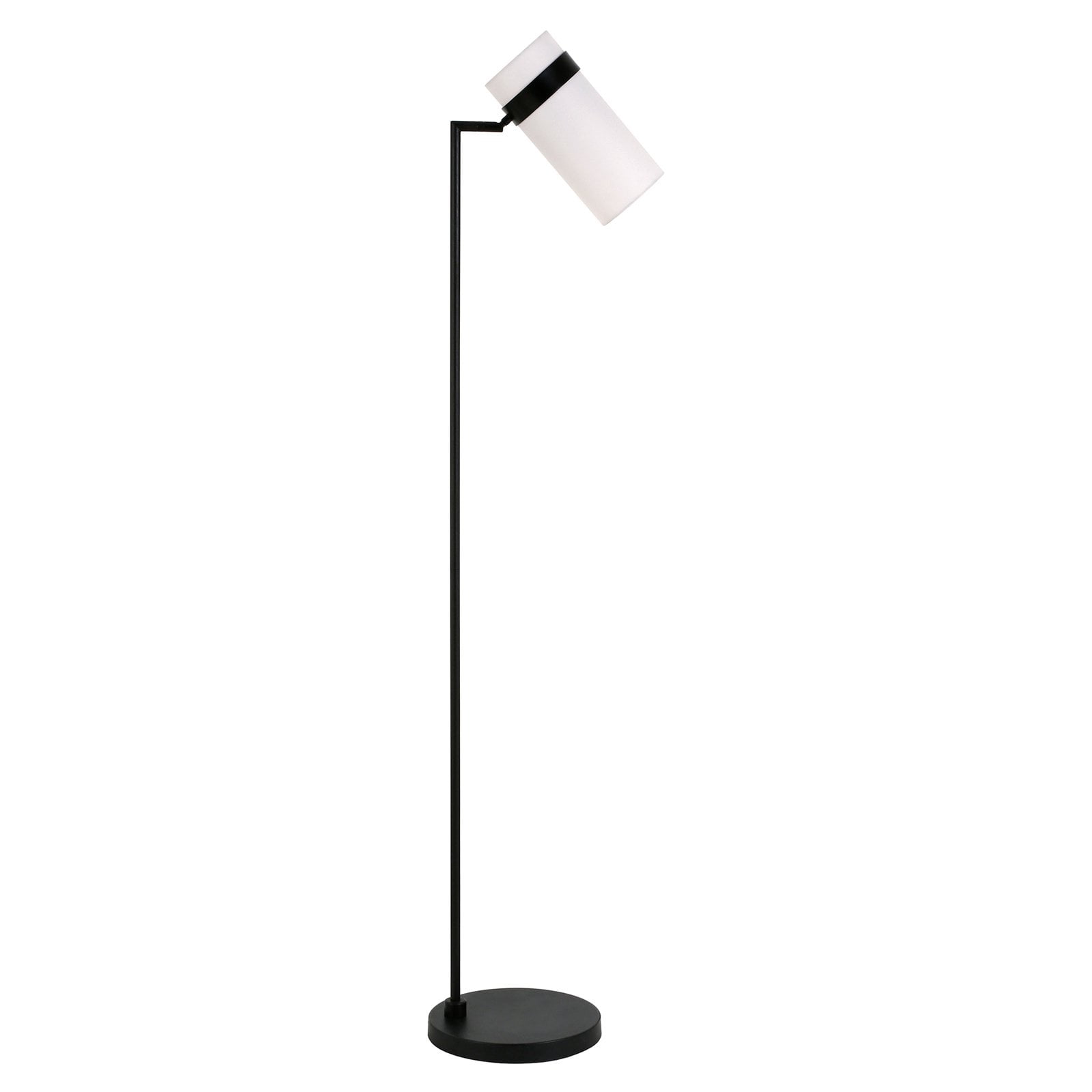 Marsden Adjustable Bronze and Milk Glass Floor Lamp