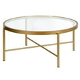 thumbnail image 1 of Evelyn&Zoe Metal 36" Round Glass Top Coffee Table in Brass, 1 of 6