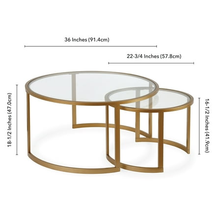 Camden&Wells - Mitera Nesting Coffee Table (set of 2) - Brass