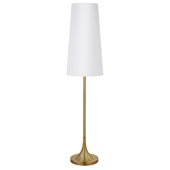 Evelyn&Zoe Mid-Century 60 in 1-Light Adjustable Height Floor Lamp, Gold
