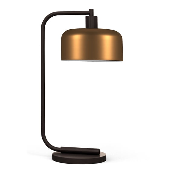 Evelyn&Zoe Mid-Century Modern Metal Table Lamp with Brass Shade