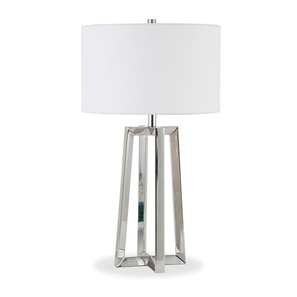 Helena 24.5" Polished Nickel Table Lamp with White Shade