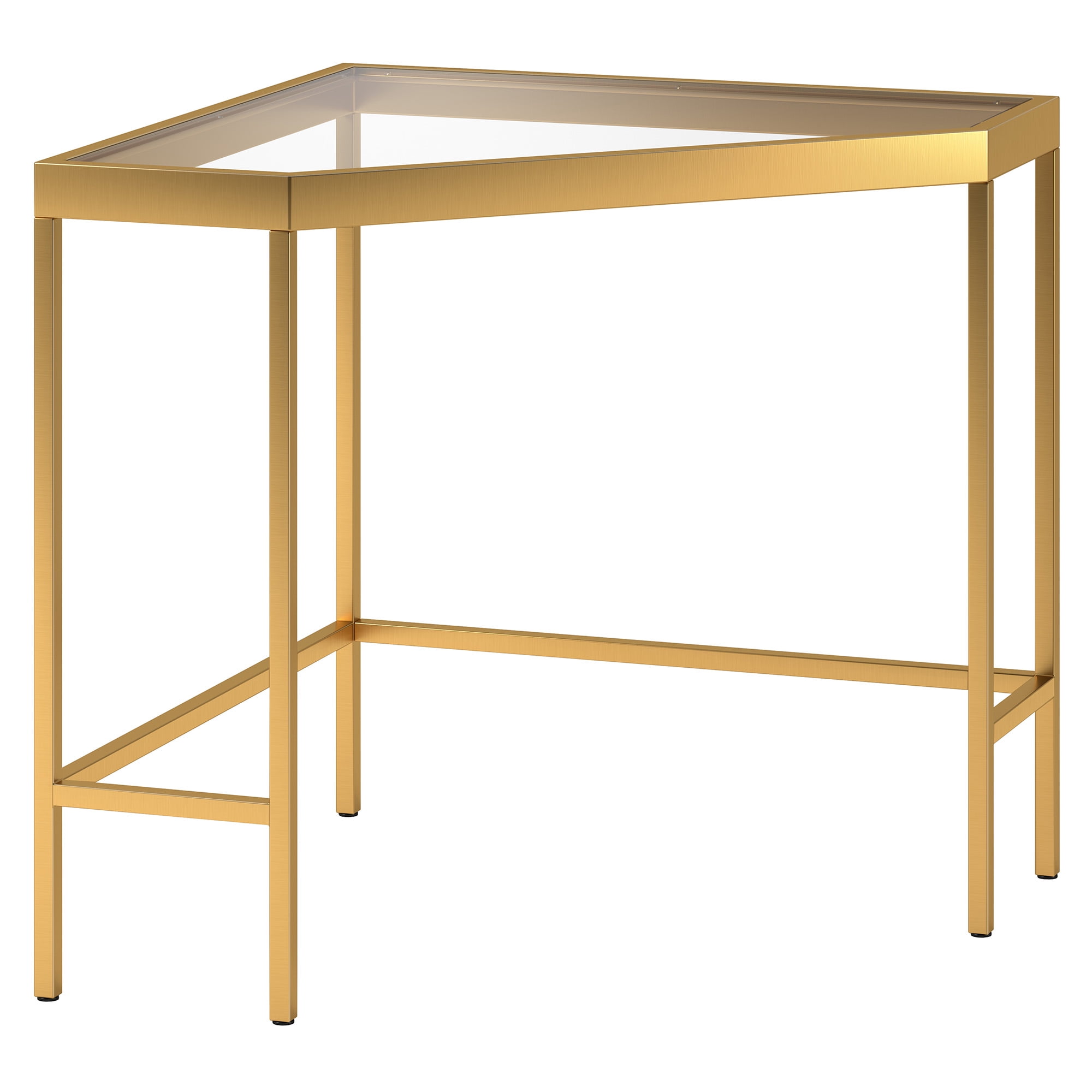 Alexis Minimalist Brass & Glass Corner Desk