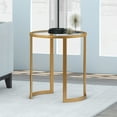 thumbnail image 1 of Evelyn&Zoe Mitera 20" Wide Round Side Table, Brass, 1 of 7