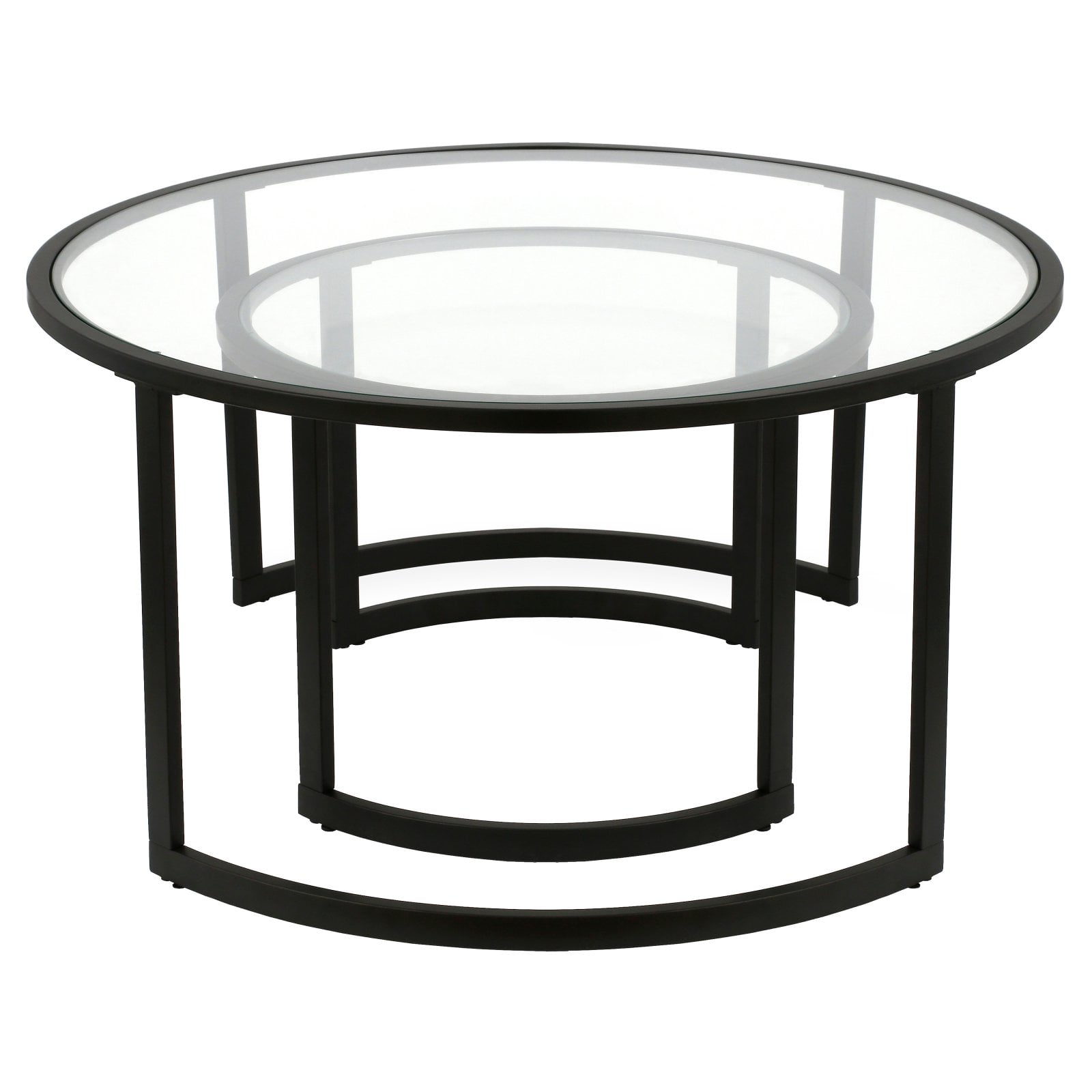 Evelyn Zoe Mitera Round Nested Coffee Table Blackened Bronze
