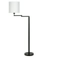 thumbnail image 1 of Evelyn&Zoe Moby Swing Arm Floor Lamp with Fabric Drum Shade, Blackened Bronze/White, 1 of 12