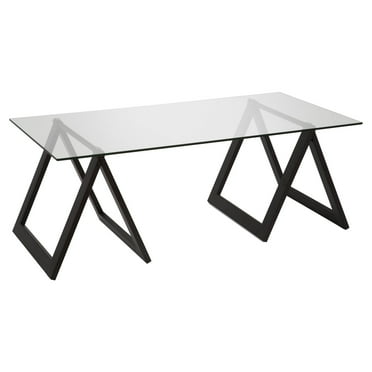 Evelyn&Zoe Modara 46" Wide Rectangular Coffee Table, Blackened Bronze