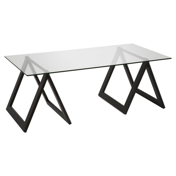 Evelyn&Zoe Modara 46" Wide Rectangular Coffee Table, Blackened Bronze