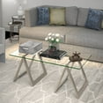 thumbnail image 1 of Evelyn&Zoe Modara 46" Wide Rectangular Coffee Table, Satin Nickel, 1 of 6