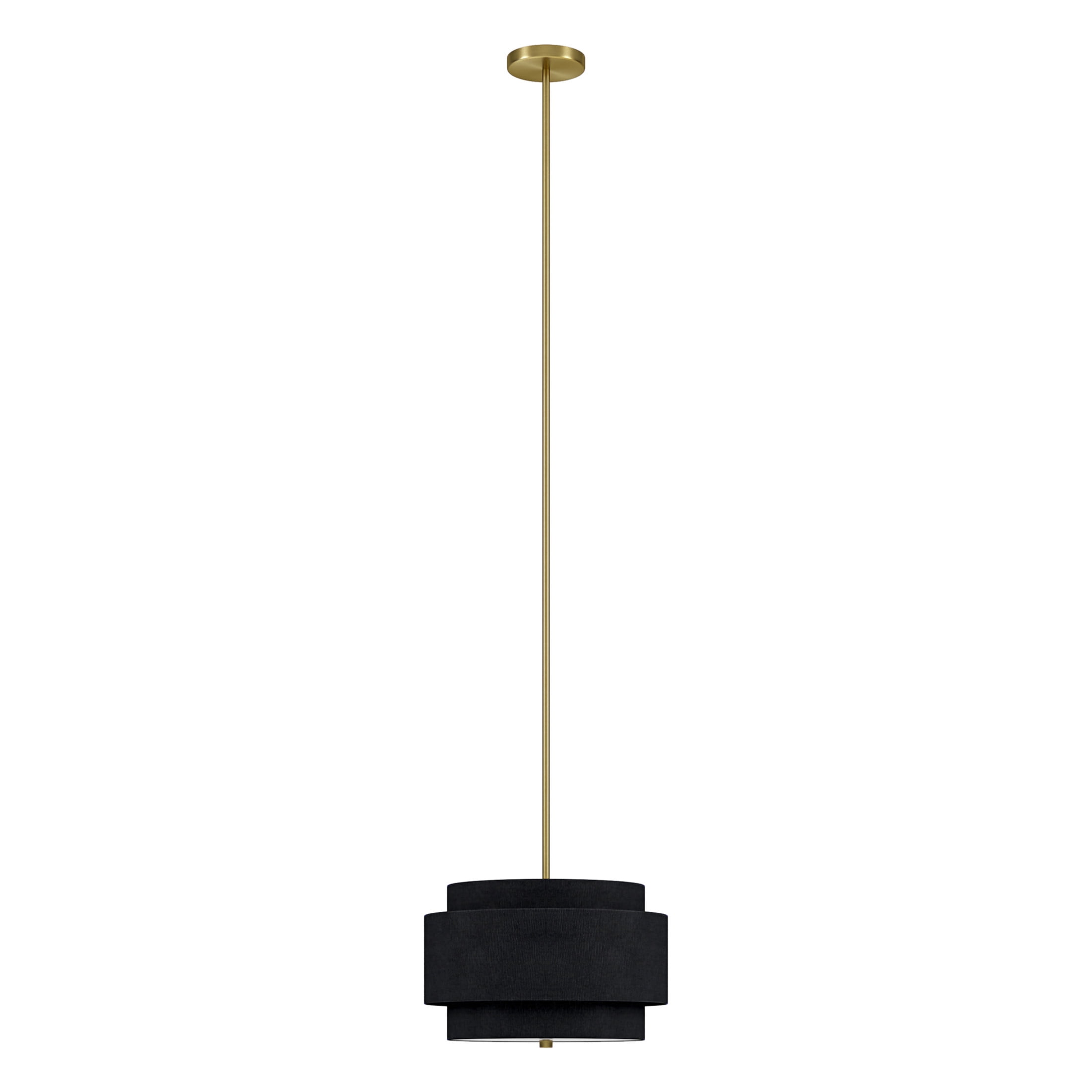 Evelyn&Zoe Modern/Contemporary 16" Wide Brass/Black Pendant