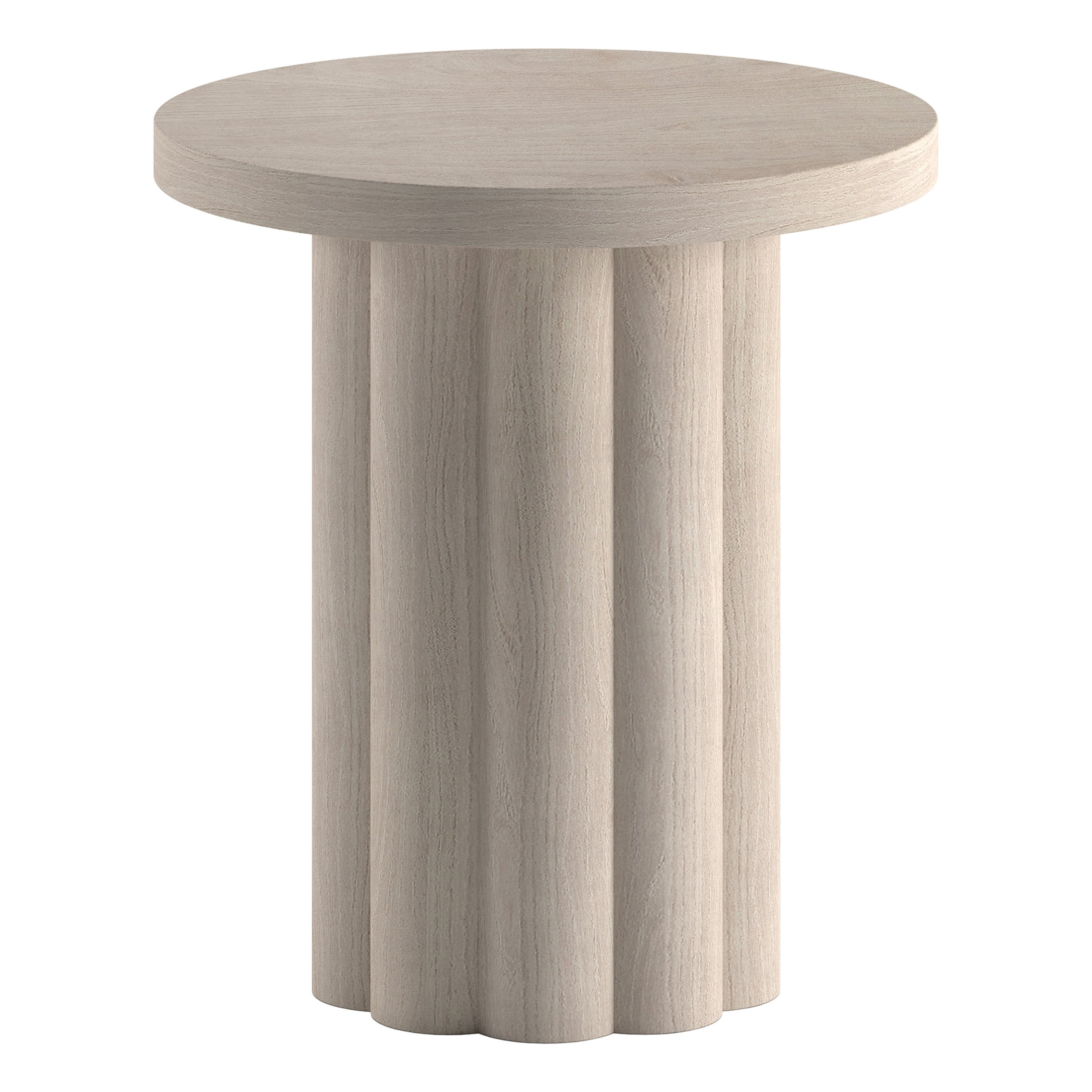 Evelyn&Zoe Modern/Contemporary 20" Wide Alder White Side Table
