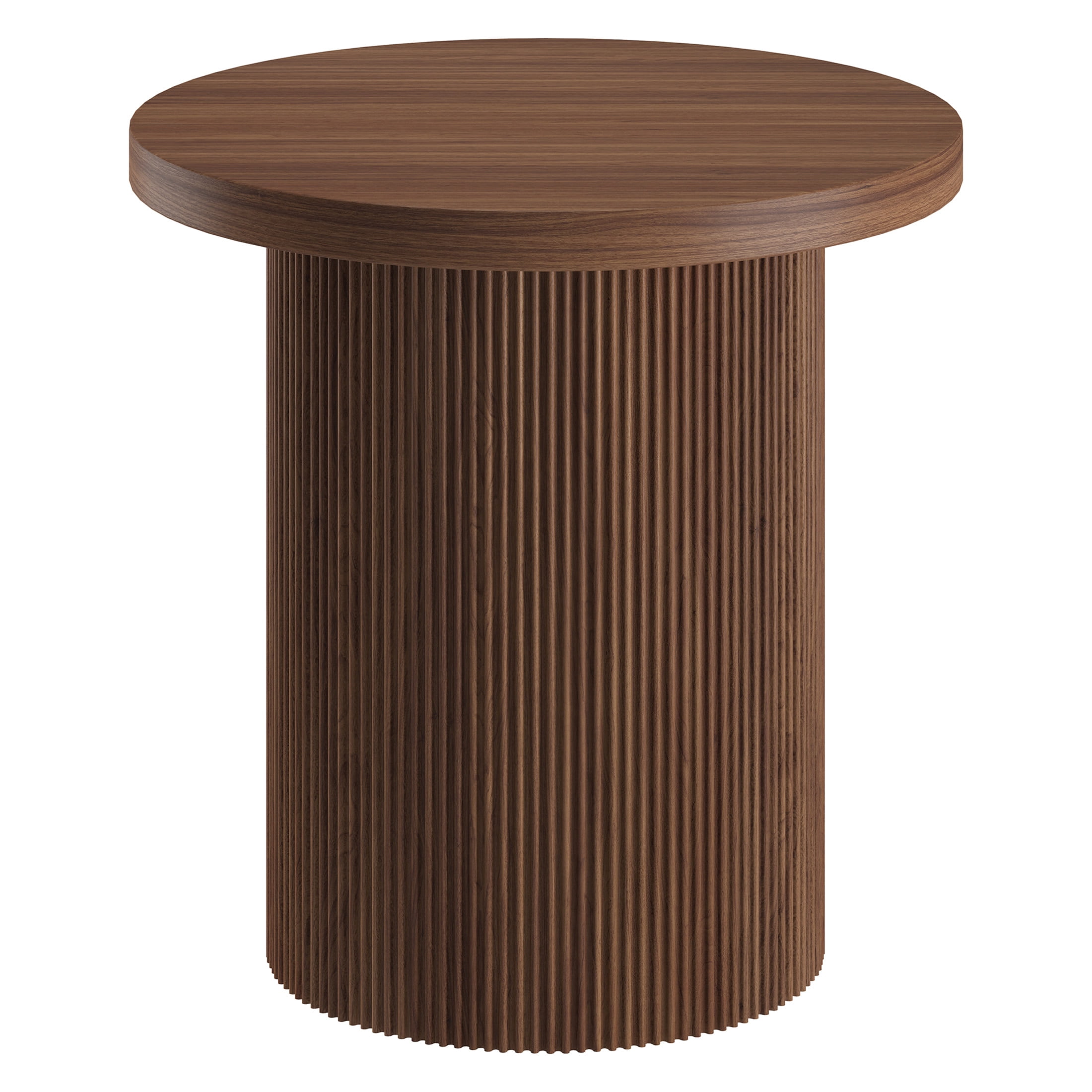 Evelyn&Zoe Modern/Contemporary 22" Wide Satin Walnut Side Table