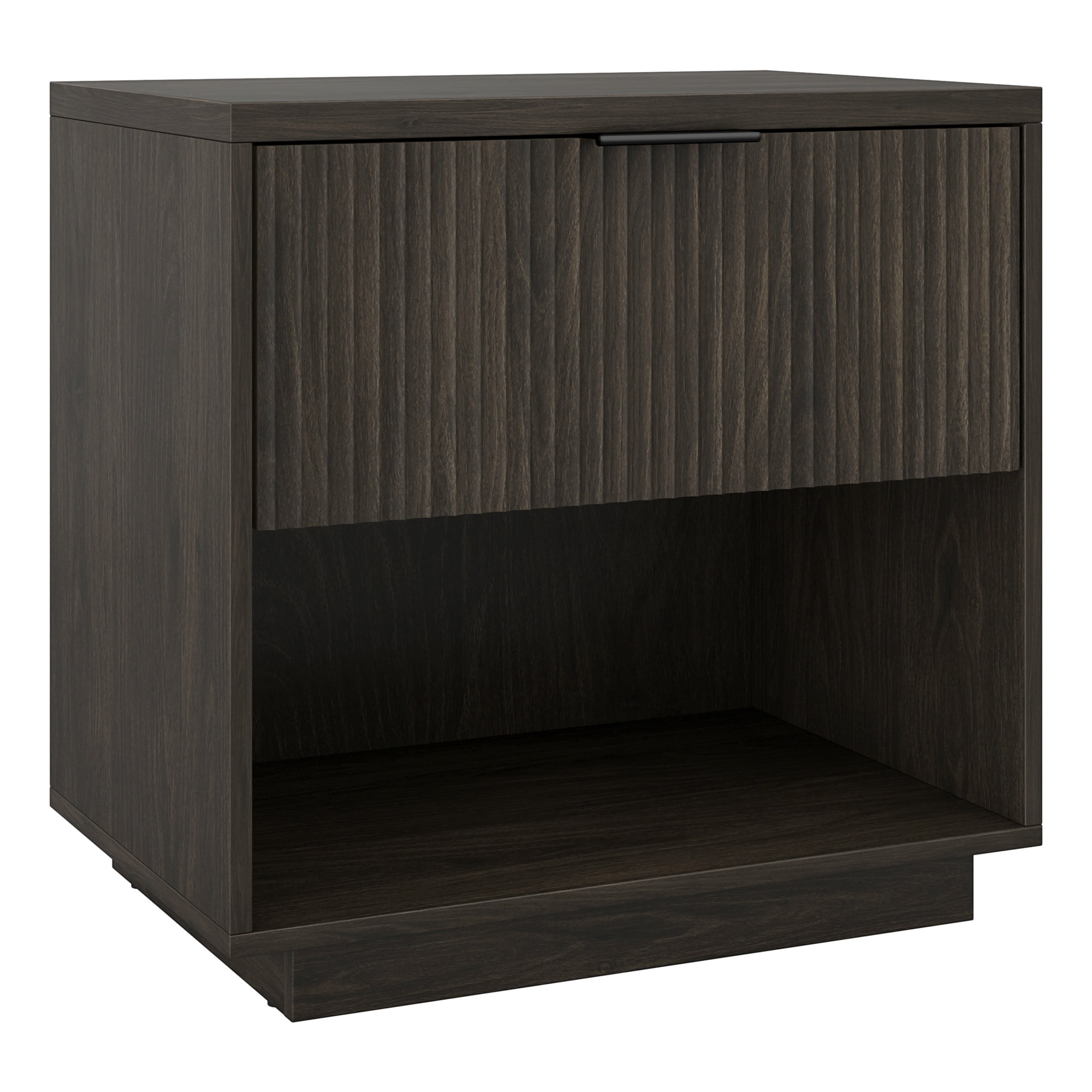 Evelyn&Zoe Modern/Contemporary 24" Wide Alder Brown Nightstand