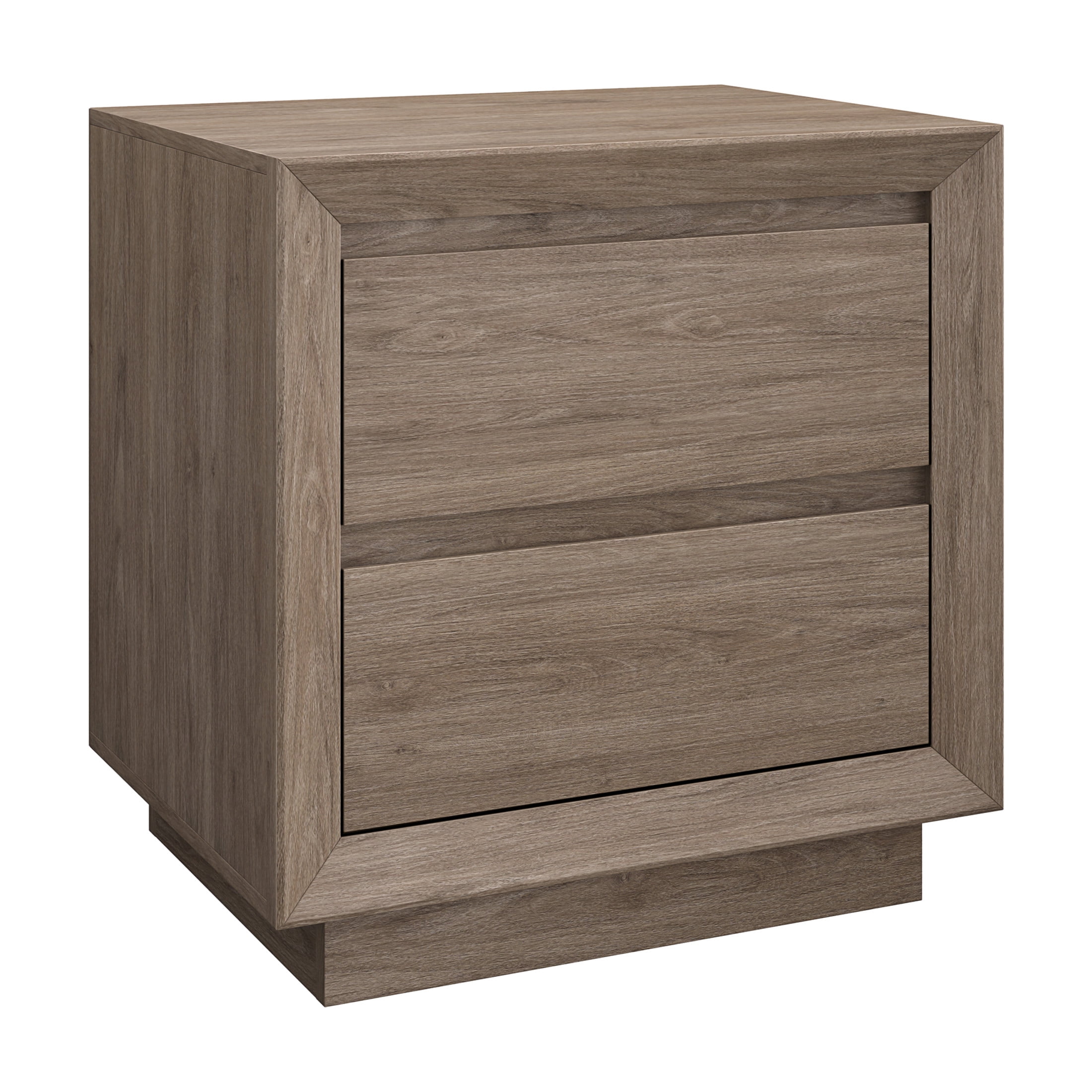Evelyn&Zoe Modern/Contemporary 24" Wide Antiqued Gray Oak Nightstand