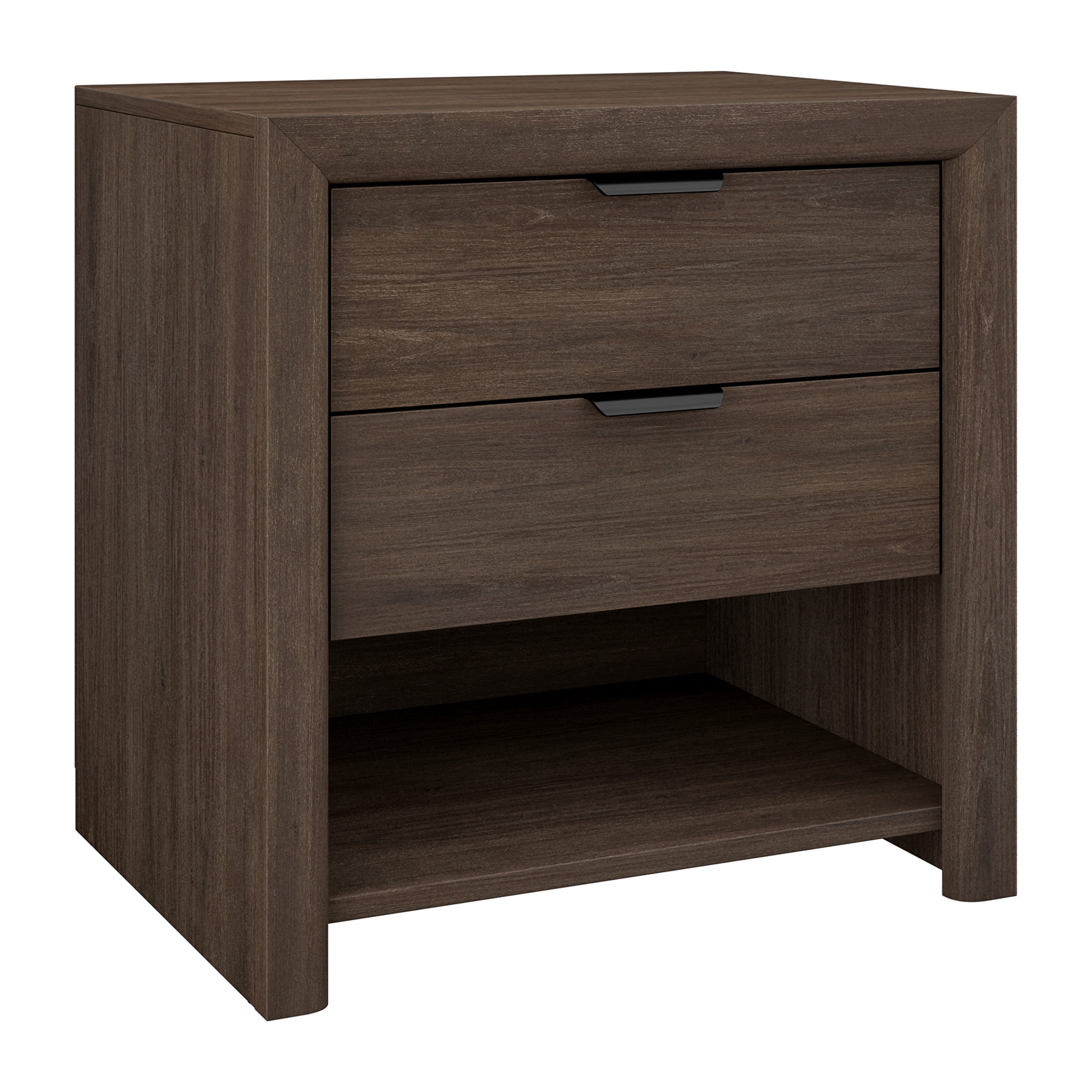 Evelyn&Zoe Modern/Contemporary 24" Wide Brown Oak Nightstand