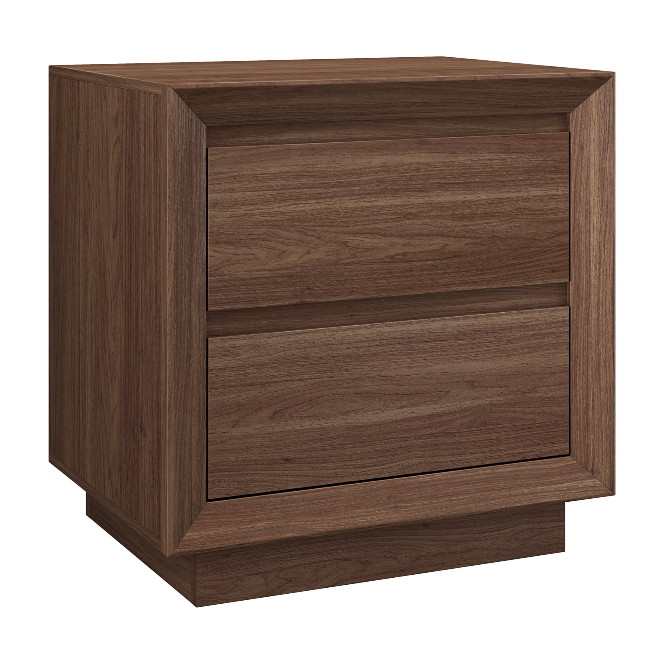 Evelyn&Zoe Modern/Contemporary 24" Wide Satin Walnut Nightstand
