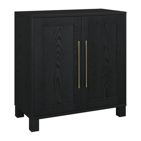 Evelyn&Zoe Chabot 28" Wide Rectangular Accent Cabinet, Black Grain