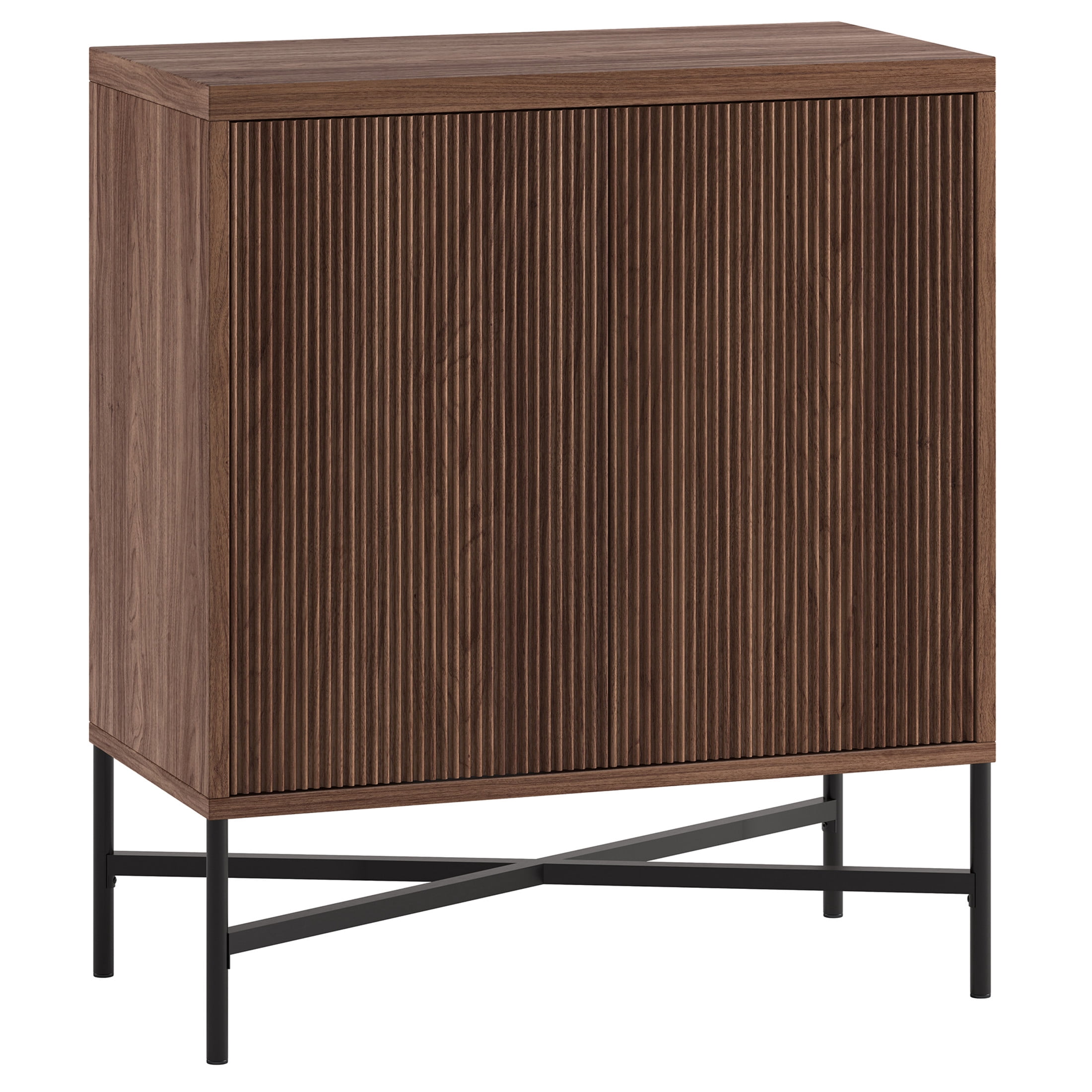 Evelyn&Zoe Modern/Contemporary 28" Wide Satin Walnut Accent Cabinet