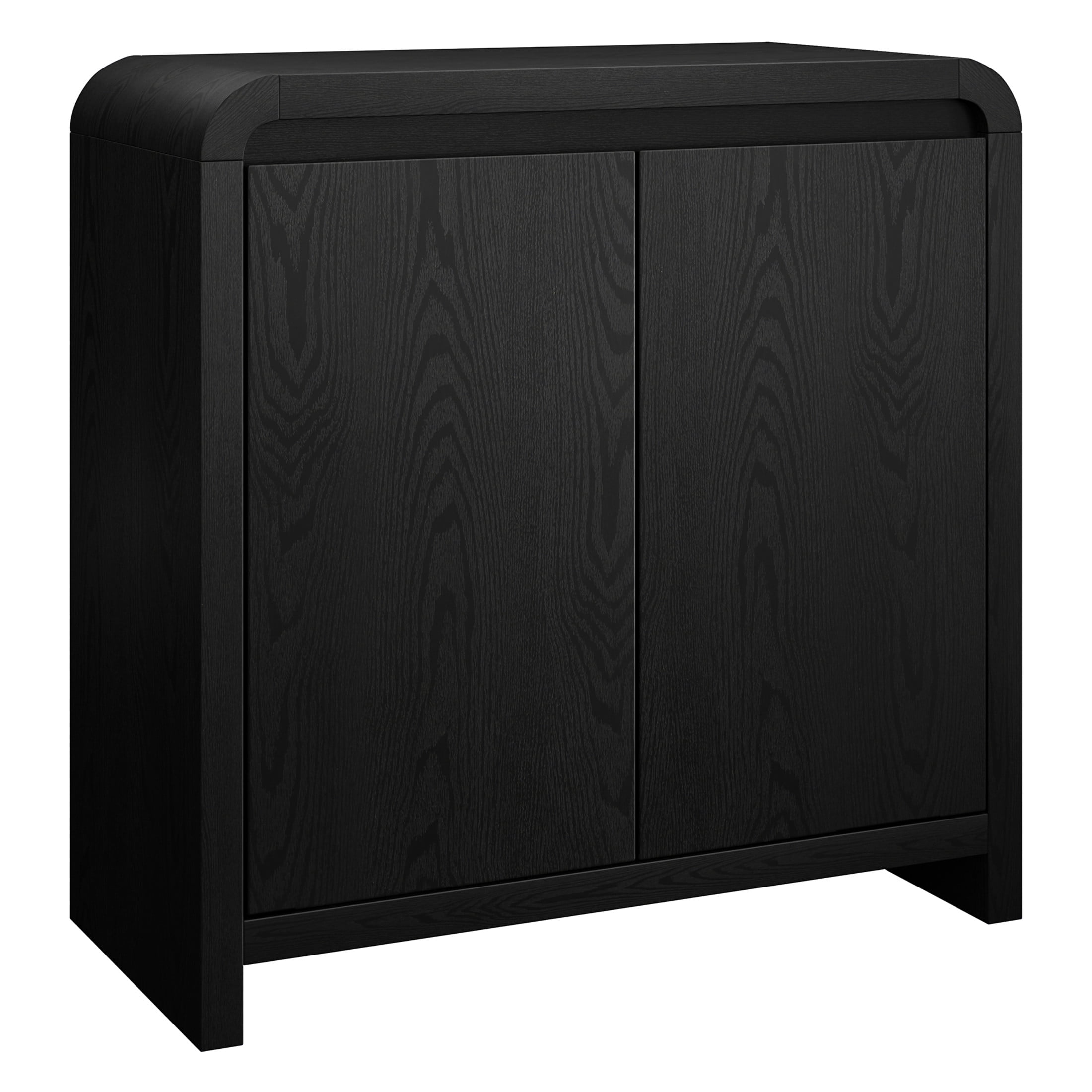 Evelyn&Zoe Modern/Contemporary 32" Wide Black Grain Accent Cabinet