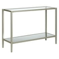 thumbnail image 1 of Henn&Hart 42" Satin Nickel Finish Metal/Glass Console Table, 1 of 3