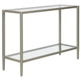 thumbnail image 1 of Henn&Hart 42" Satin Nickel Finish Metal/Glass Console Table, 1 of 3