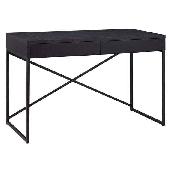 Evelyn&Zoe Modern/Contemporary 47" Wide Black Grain Home Office